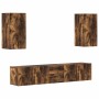 Set de muebles de TV 5 pzas madera contrachapada roble ahumado en Muebles TV | Comprar online en Foru.es