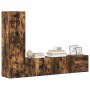 Set de muebles de TV 3 pzas madera contrachapada roble ahumado en Muebles TV | Comprar online en Foru.es