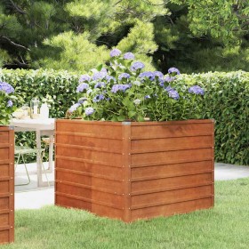 Arriate oxidado de acero corten 100x100x77 cm en Macetas y jardineras | Comprar online en Foru.es