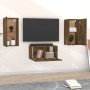 Set de muebles de TV 3 pzas madera contrachapada roble ahumado en Muebles TV | Comprar online en Foru.es