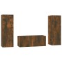 Set de muebles de TV 3 pzas madera contrachapada roble ahumado en Muebles TV | Comprar online en Foru.es