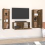 Set de muebles de TV 3 pzas madera contrachapada roble ahumado en Muebles TV | Comprar online en Foru.es