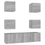 Set de muebles para TV 6 pzas madera contrachapada gris Sonoma en Muebles TV | Comprar online en Foru.es