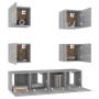 Set de muebles para TV 6 pzas madera contrachapada gris Sonoma en Muebles TV | Comprar online en Foru.es