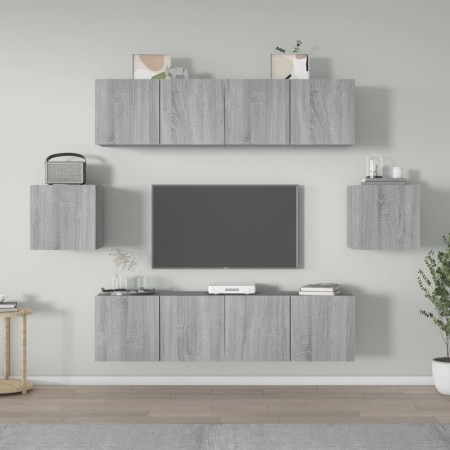 Set de muebles para TV 6 pzas madera contrachapada gris Sonoma en Muebles TV | Comprar online en Foru.es