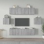 Set de muebles para TV 6 pzas madera contrachapada gris Sonoma en Muebles TV | Comprar online en Foru.es