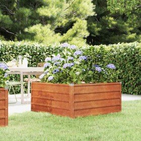 Arriate oxidado de acero corten 100x100x45 cm en Macetas y jardineras | Comprar online en Foru.es