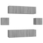 Set de muebles para TV 6 pzas madera contrachapada gris Sonoma en Muebles TV | Comprar online en Foru.es
