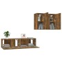 Set de muebles de TV 4 pzas madera contrachapada roble ahumado en Muebles TV | Comprar online en Foru.es