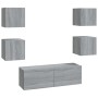 Juego de muebles de pared para TV contrachapado gris Sonoma en Muebles TV | Comprar online en Foru.es
