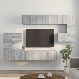 Set de muebles para TV 10 pzas madera contrachapada gris Sonoma en Muebles TV | Comprar online en Foru.es