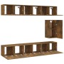 Set de muebles de TV 7 pzas madera contrachapada roble ahumado en Muebles TV | Comprar online en Foru.es