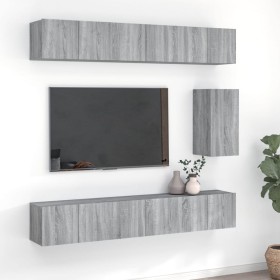 Set de muebles para TV 7 pzas madera contrachapada gris Sonoma en Muebles TV | Comprar online en Foru.es