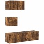 Set de muebles de TV 4 pzas madera contrachapada roble ahumado en Muebles TV | Comprar online en Foru.es