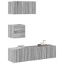Set de muebles para TV 4 pzas madera contrachapada gris Sonoma en Muebles TV | Comprar online en Foru.es