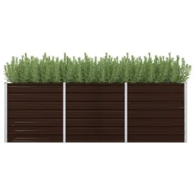 Arriate de acero galvanizado marrón 240x80x77 cm de vidaXL, Maceteros y jardineras - Ref: Foro24-45713, Precio: 92,32 €, Desc...