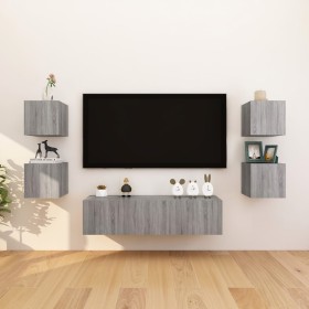 Muebles para TV de pared 8 uds gris Sonoma 30,5x30x30 cm en Muebles TV | Comprar online en Foru.es