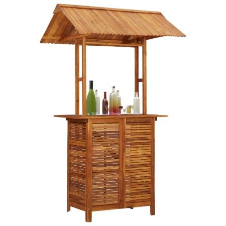 Mesa de bar jardín con tejado madera de acacia 113x106x217 cm de vidaXL, Mesas de jardín - Ref: Foro24-45909, Precio: 406,02 ...
