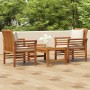 Set de muebles para jardín 3 piezas con cojines madera acacia en Conjuntos de jardín | Comprar online en Foru.es