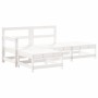 Juego de muebles jardín 4 piezas y cojines madera maciza blanco de vidaXL, Conjuntos de jardín - Ref: Foro24-3186019, Precio:...