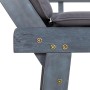 Banco de jardín con cojines 2 en 1 190 cm gris madera de acacia en Bancos de jardín | Comprar online en Foru.es