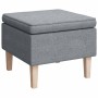 Sillón con patas mecedoras y taburete de tela gris claro en Sillones | Comprar online en Foru.es