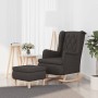 Sillón con patas mecedoras y taburete de tela gris oscuro en Sillones | Comprar online en Foru.es