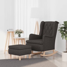 Sillón con patas mecedoras y taburete de tela gris oscuro en Sillones | Comprar online en Foru.es