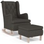 Sillón con patas mecedoras y taburete de tela gris oscuro en Sillones | Comprar online en Foru.es