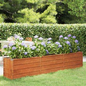 Arriate oxidado de acero corten 240x40x45 cm en Macetas y jardineras | Comprar online en Foru.es