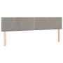 Cabecero con LED de terciopelo gris claro 200x5x78/88 cm de vidaXL, Cabeceros y pies de cama - Ref: Foro24-3121538, Precio: 5...