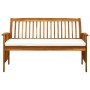 Banco de jardín con cojín madera maciza de acacia 147 cm en Bancos de jardín | Comprar online en Foru.es