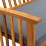 Banco de jardín con cojín madera maciza de acacia 147 cm en Bancos de jardín | Comprar online en Foru.es