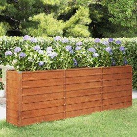Arriate oxidado de acero corten 240x40x77 cm en Macetas y jardineras | Comprar online en Foru.es
