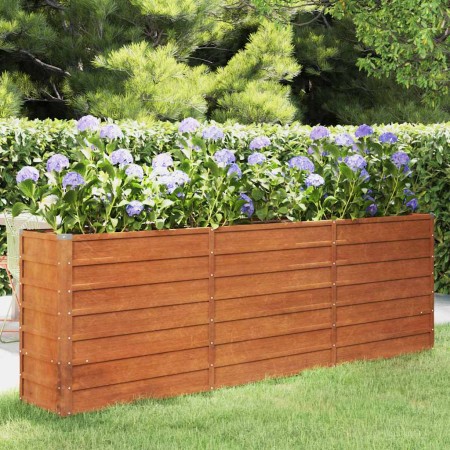 Arriate oxidado de acero corten 240x40x77 cm en Macetas y jardineras | Comprar online en Foru.es