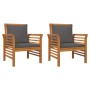 Sillones con cojines gris oscuro 2 uds madera maciza de acacia en Sillas de jardín | Comprar online en Foru.es