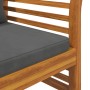 Muebles jardín 2 pzas con cojines gris oscuro de madera maciza en Conjuntos de jardín | Comprar online en Foru.es