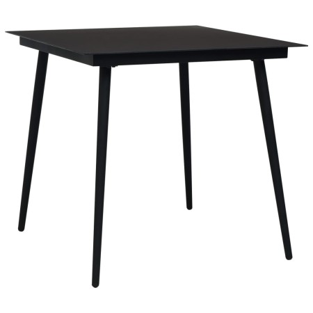 Mesa de comedor de jardín acero y vidrio negra 80x80x74 cm en Mesas de jardín | Comprar online en Foru.es