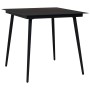 Mesa de comedor de jardín acero y vidrio negra 80x80x74 cm en Mesas de jardín | Comprar online en Foru.es