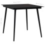 Mesa de comedor de jardín acero y vidrio negra 80x80x74 cm en Mesas de jardín | Comprar online en Foru.es