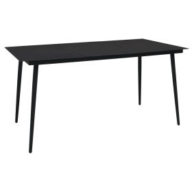 Mesa de comedor de jardín acero y vidrio negra 150x80x74 cm en Mesas de jardín | Comprar online en Foru.es