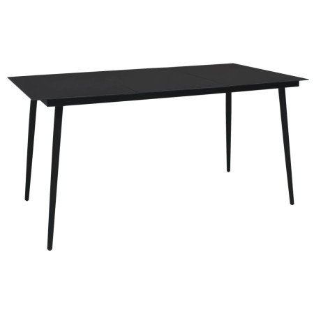 Mesa de comedor de jardín acero y vidrio negra 150x80x74 cm en Mesas de jardín | Comprar online en Foru.es