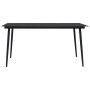 Mesa de comedor de jardín acero y vidrio negra 150x80x74 cm en Mesas de jardín | Comprar online en Foru.es