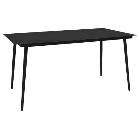 Mesa de comedor de jardín acero y vidrio negra 190x90x74 cm en Mesas de jardín | Comprar online en Foru.es