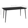 Mesa de comedor de jardín acero y vidrio negra 190x90x74 cm en Mesas de jardín | Comprar online en Foru.es