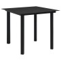 Mesa de comedor de jardín acero y vidrio negra 80x80x74 cm en Mesas de jardín | Comprar online en Foru.es