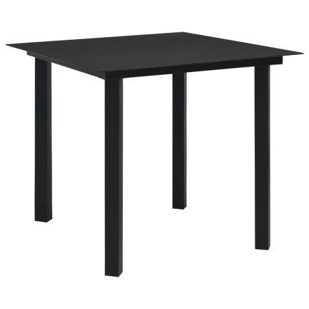 Mesa de comedor de jardín acero y vidrio negra 80x80x74 cm en Mesas de jardín | Comprar online en Foru.es