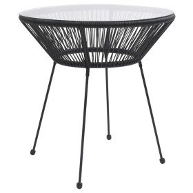 Mesa de comedor de jardín acero y vidrio negra Ø70x74 cm en Mesas de jardín | Comprar online en Foru.es
