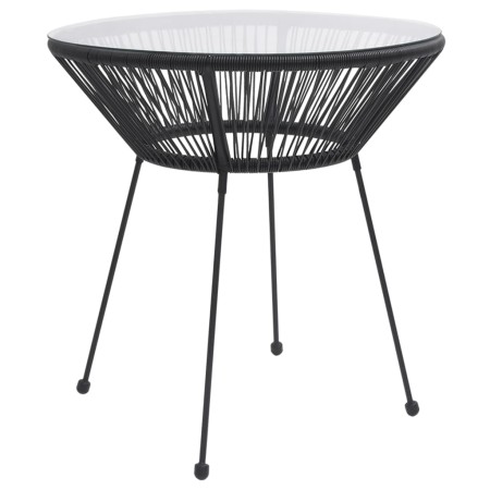 Mesa de comedor de jardín acero y vidrio negra Ø70x74 cm en Mesas de jardín | Comprar online en Foru.es