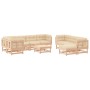 Juego de muebles de jardín 10 piezas y cojines madera maciza de vidaXL, Conjuntos de jardín - Ref: Foro24-3186074, Precio: 82...